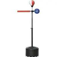 SPORTNOW boksstandaard, in hoogte verstelbaar, reflexstang, klauw, speedball, vulbare standaard, 80,5 x 48 x 163-205 cm