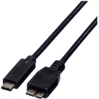 Roline USB 3.2 Gen 1 kabel, C - Micro B, M/M, zwart, 1 m
