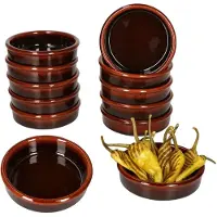 MamboCat Set van 12 ESCURO Cazuela kleikommen Ø 12cm donkerbruin - 240733.2
