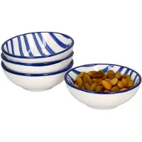 Ritzenhoff & Breker Set van 4 kommen plat 8cm streep Seaside - Ritzenhoff 270273