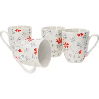 Ritzenhoff & Breker Set van 4 koffiemokken Bloem Blauw Julia 330ml - 404180