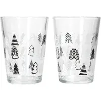 Ritzenhoff & Breker Set van 2 TREE GREY kerstboompotten met zwart-witte kerstbomen - 817348