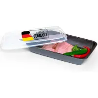 Novaliv Antraciet Premium Vleeswarendoos met Transparant Deksel, Voedselbewaarbakjes voor Worst & Kaas Afmetingen 25x17x5 cm Koelkastorganizer Knäckebröddoos Appartement Onmisbare Keukengadgets