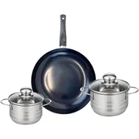 Elo Set van 1 Koekenpan 28 cm en 2 kookpotten 14 en 16 cm Elo Prima Glanzend