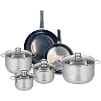 Elo Set van 2 Koekenpannen 24 en 28 cm en 4 kookpotten 14, 16, 20 en 24 cm Elo Prima Brillant