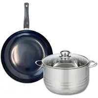 Elo Set van 1 Koekenpan 24 cm en 1 braadpan 20 cm Elo Prima Glanzend