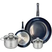 Elo Set van 2 Koekenpannen 20 en 32 cm en 2 Kookpotten 12 en 16 cm Elo Prima Glanzend