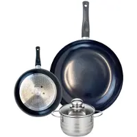 Elo Set van 2 Koekenpannen 20 en 32 cm en 1 braadpan 14 cm Elo Prima Brillant