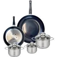 Elo Set van 2 Koekenpannen 24 en 32 cm en 3 kookpotten 12, 14 en 16 cm Elo Prima Glanzend