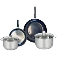 Elo Set van 2 Koekenpannen 24 en 32 cm en 2 kookpotten 20 en 24 cm Elo Prima Glanzend