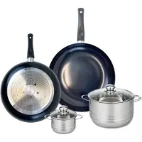 Elo Set van 2 Koekenpannen 28 en 32 cm en 2 kookpotten 12 en 20 cm Elo Prima Glanzend