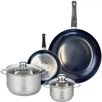 Elo Set van 2 Koekenpannen 20 en 32 cm en 2 kookpotten 14 en 20 cm Elo Prima Glanzend