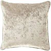 Dutch decor LEWY - kussenhoes 45x45 cm - glansvelours - Pumice Stone - beige - met rits - zonder binnenkussen