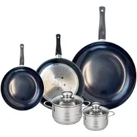 Elo Set van 3 Kookpannen 20, 24 en 32 cm en 2 braadpannen 12 en 14 cm Elo Prima Glanzend