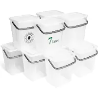 Novaliv 10x wasmiddeldoos met deksel 7 liter I Transparant I 23,5 x 18 x 26,5 cm I Doos waspoeder bewaardoos met handvat wasmiddel bewaarmiddel wasmiddelcontainer waspoedercontainer