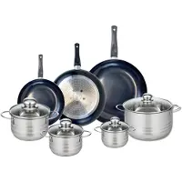 Elo Set van 3 Kookpannen 20, 24 en 28 cm en 4 braadpannen 12, 14, 16 en 20 cm Elo Prima Brillant