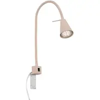 Briloner LED wandlamp Tuso, beige, montage op bed, metaal, flexibele arm Tuso, crème / amber, Slaapkamer, metaal, Modern, LED wandlamp