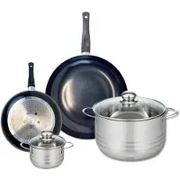 Elo Set van 2 Koekenpannen 20 en 28 cm en 2 Kookpotten 12 en 24 cm Elo Prima Glanzend