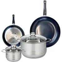 Elo Set van 2 Koekenpannen 20 en 28 cm en 2 kookpotten 14 en 24 cm Elo Prima Glanzend