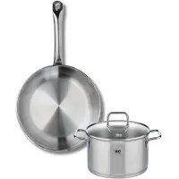 Elo Set van 1 Koekenpan 24 cm en 1 braadpan 16 cm Elo Profi Citrin