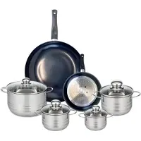 Elo Set van 2 Koekenpannen 20 en 32 cm en 4 kookpotten 12, 14, 16 en 20 cm Elo Prima Glanzend