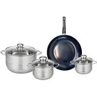 Elo Set van 1 Koekenpan 24 cm en 3 kookpotten 12, 14 en 20 cm Elo Prima Glanzend