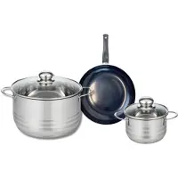Elo Set van 1 Koekenpan 20 cm en 2 kookpotten 14 en 24 cm Elo Prima Glanzend