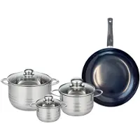 Elo Set van 1 Koekenpan 28 cm en 3 kookpotten 12, 16 en 20 cm Elo Prima Glanzend