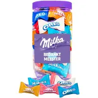 Milka Favourites chocolade "Bedankt meester" - cadeau voor meester - einde schooljaar - bedankt de leerkracht - chocoladecadeau - 5 smaken - 500g