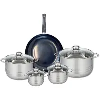 Elo Set van 1 Koekenpan 28 cm en 4 kookpotten 12, 14, 20 en 24 cm Elo Prima Glanzend