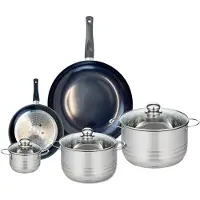 Elo Set van 2 Koekenpannen 20 en 32 cm en 3 kookpotten 12, 20 en 24 cm Elo Prima Glanzend