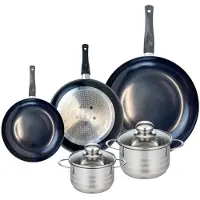 Elo Set van 3 Kookpannen 20, 24 en 32 cm en 2 braadpannen 14 en 16 cm Elo Prima Glanzend
