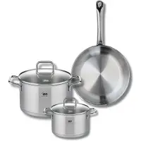 Elo Set van 1 Koekenpan 24 cm en 2 kookpotten 14 en 20 cm Elo Profi Citrin