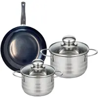 Elo Set van 1 Koekenpan 20 cm en 2 kookpotten 14 en 16 cm Elo Prima Glanzend
