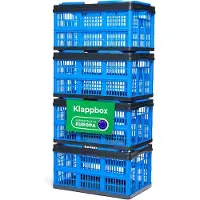 Novaliv Opvouwbare Box Blauw Set van 4 - 16L Opvouwbare Mand met Handvatten - Veelzijdige Boodschappenmand - Praktische Opbergdoos
