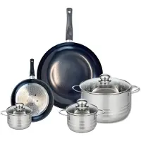 Elo Set van 2 Koekenpannen 20 en 32 cm en 3 kookpotten 12, 14 en 24 cm Elo Prima Brillant