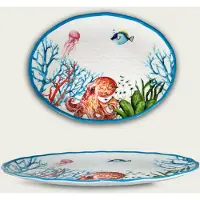 Arca ABISSI - Ovaal Vlak Melamine Bord 40x30cm – licht in gewicht – makkelijk stapelbaar – voor binnen en buiten