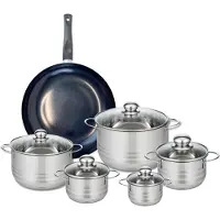 Elo Set van 1 Koekenpan 32 cm en 5 kookpotten 12, 14, 16, 20 en 24 cm Elo Prima Glanzend