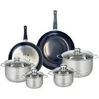 Elo Set van 2 Koekenpannen 28 en 32 cm en 4 kookpotten 14, 16, 20 en 24 cm Elo Prima Brillant