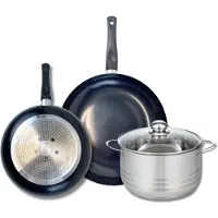 Elo Set van 2 Koekenpannen 24 en 28 cm en 1 braadpan 20 cm Elo Prima Brillant