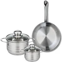 Fackelmann Set van 1 Koekenpan 24 cm en 2 kookpotten 12 en 16 cm Elo Profi Brillant