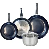Elo Set van 3 Koekenpannen 24, 28 en 32 cm en 1 braadpan 20 cm Elo Prima Brillant