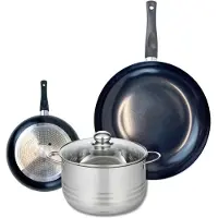 Elo Set van 2 Koekenpannen 20 en 32 cm en 1 braadpan 20 cm Elo Prima Brillant