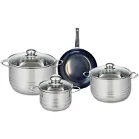 Elo Set van 1 Koekenpan 20 cm en 3 kookpotten 16, 20 en 24 cm Elo Prima Glanzend