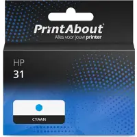 PrintAbout Inktcartridge 31 (1VU26AE) Cyaan geschikt voor HP