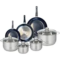 Elo Set van 3 Kookpannen 20, 24 en 28 cm en 4 braadpannen 14, 16, 20 en 24 cm Elo Prima Brillant