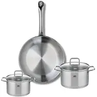 Elo Set van 1 Koekenpan 24 cm en 2 kookpotten 12 en 14 cm Elo Profi Citrin
