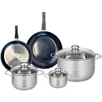 Elo Set van 2 Koekenpannen 20 en 24 cm en 3 kookpotten 12, 16 en 24 cm Elo Prima Brillant
