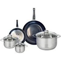 Elo Set van 2 Koekenpannen 20 en 28 cm en 3 kookpotten 12, 14 en 24 cm Elo Prima Brillant