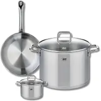 Elo Set van 1 Koekenpan 24 cm en 2 kookpotten 12 en 26 cm Elo Profi Citrin